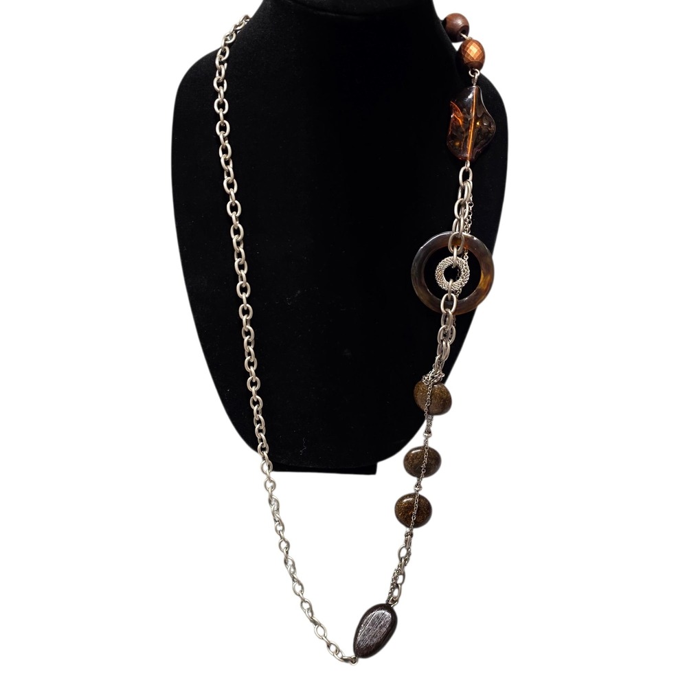 Chico's Long Beaded Necklace Statement Fashion‎ Jewelry